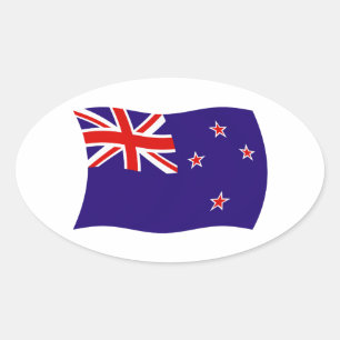 Neuseeland-Flaggen-Aufkleber Ovaler Aufkleber