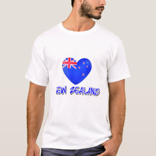 Neuseeland Flaggen Herz Modern T-Shirt