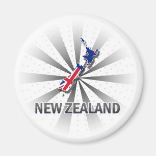 Neuseeland-Flaggen-Karte 2,0 Magnet