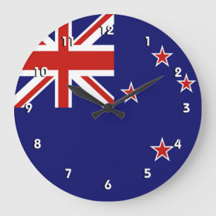 Neuseeland-Flaggen-Wanduhr mit Zahlen Große Wanduhr