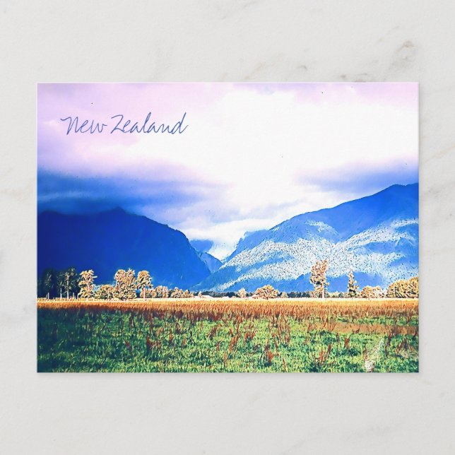 Neuseeland Fotografie Fox Glacier Postkarte (Vorderseite)