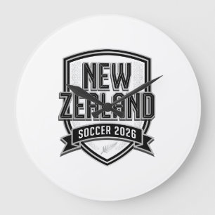 Neuseeland Fußball 2026 Fußball Bold Land Typogr Große Wanduhr