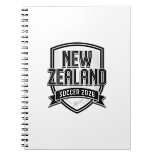 Neuseeland Fußball 2026 Fußball Bold Land Typogr Notizblock