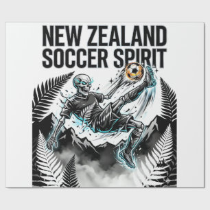 Neuseeland Fußball Geist Skelett Stürmer Nationen Geschenkpapier