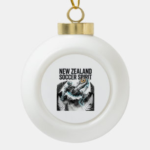 Neuseeland Fußball Geist Skelett Stürmer Nationen Keramik Kugel-Ornament