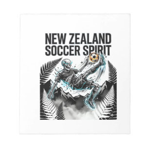Neuseeland Fußball Geist Skelett Stürmer Nationen Notizblock