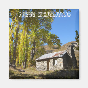 Neuseeland, Hütte, Herbst (Kühlschrankmagnet) Magnet