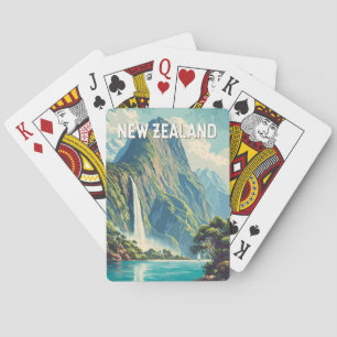 Neuseeland Illustrations-Reise Kunst Vintage Spielkarten