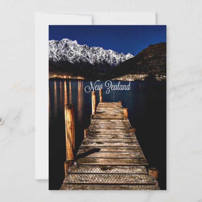 Neuseeland in der Nacht Karte (Vorderseite)