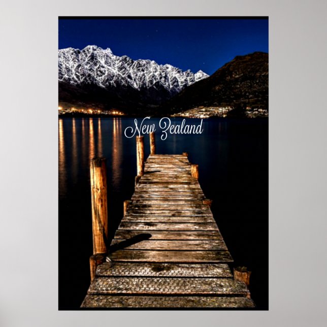 Neuseeland in der Nacht Poster (Vorne)