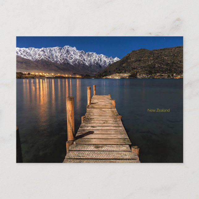 Neuseeland in der Nacht Postkarte (Vorderseite)
