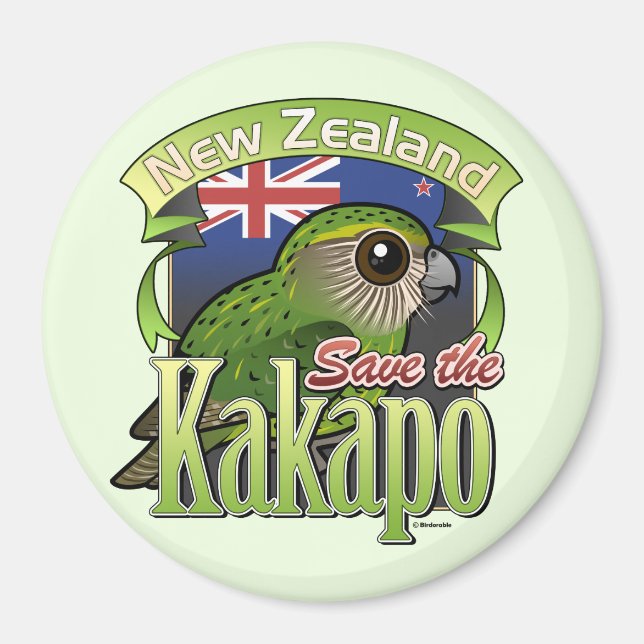 Neuseeland Kakapo gerettet Magnet (Vorne)