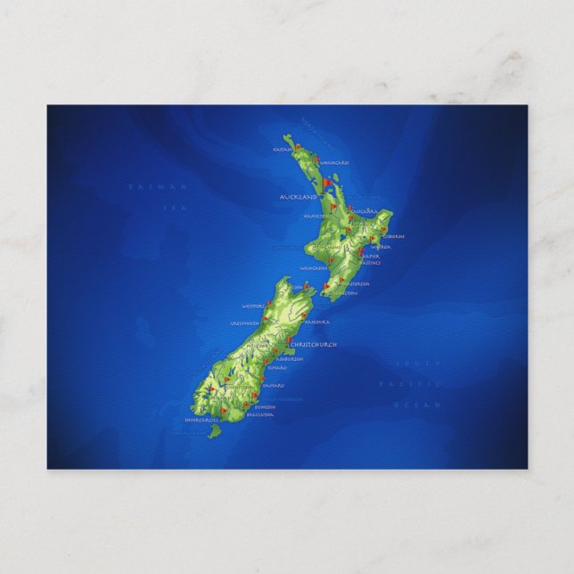 Neuseeland Karte (Vorderseite)