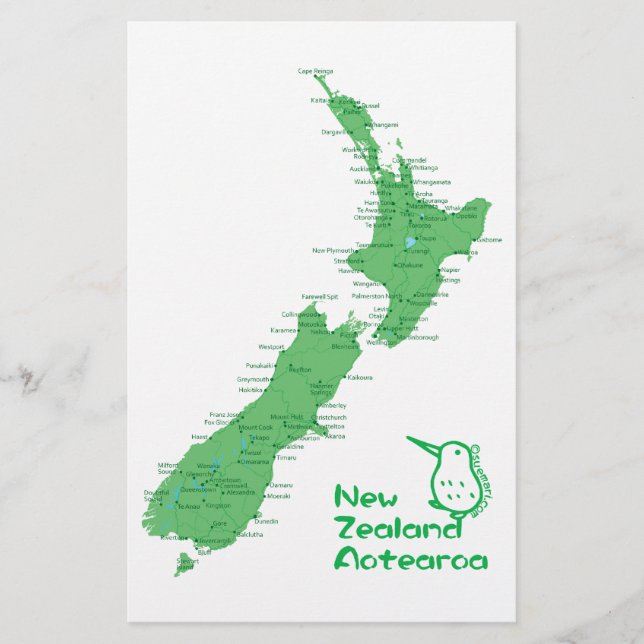 Neuseeland Karte (Vorderseite)
