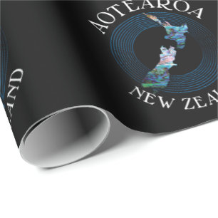 NEUSEELAND-KARTE PAUA GESCHENKPAPIER