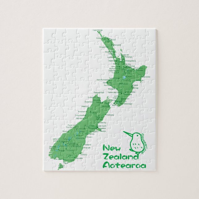 Neuseeland Karte Puzzle (Vertikal)