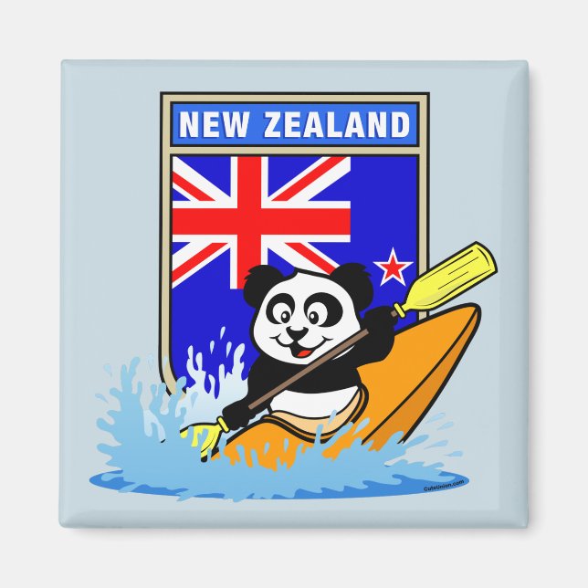 Neuseeland Kayaking Panda Magnet (Vorne)