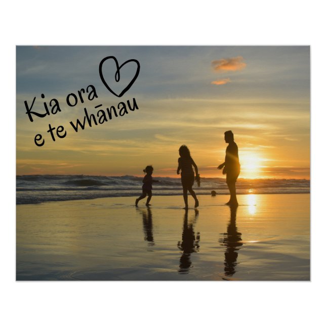Neuseeland Kia Ora Custom Family Whānau Foto Poster (Vorderseite)