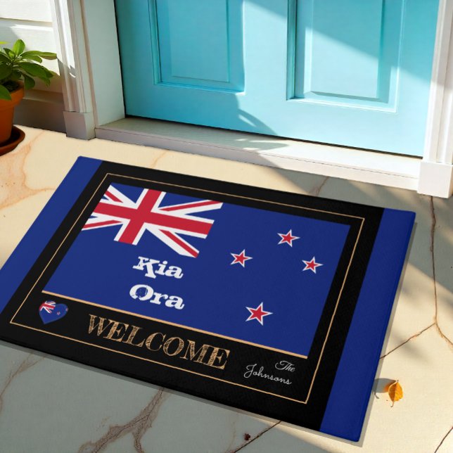 Neuseeland: Kia Ora Zealand Flag house mat /sport Fußmatte (Von Creator hochgeladen)