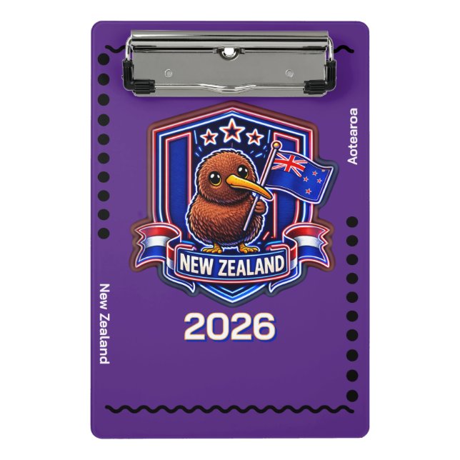Neuseeland Kinder Mini Klemmbrett (Vorderseite)