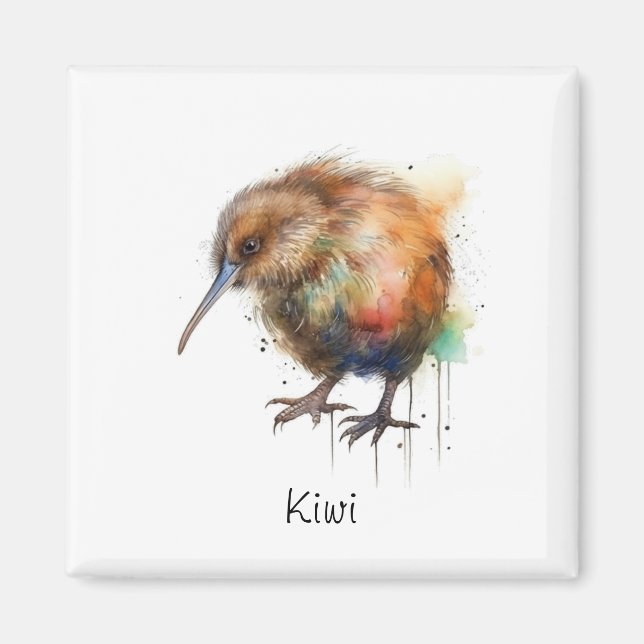 Neuseeland Kiwi Aquarell benutzerdefinierbar Magnet (Vorne)