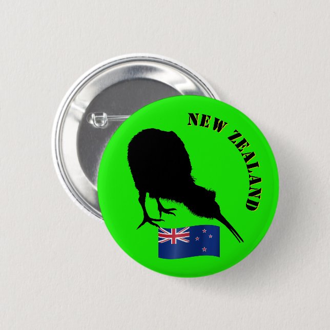 Neuseeland & Kiwi Bird - Kiwi Design /bags Button (Vorne & Hinten)