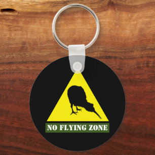 Neuseeland, Kiwi Bird & No Flying Zone /Aotearoa Schlüsselanhänger