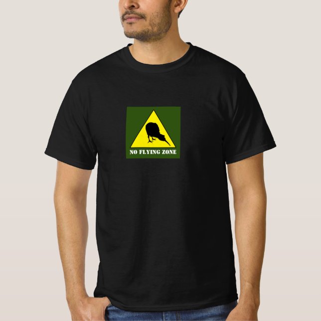 Neuseeland, Kiwi Bird & No Flying Zone /Aotearoa T-Shirt (Vorderseite)