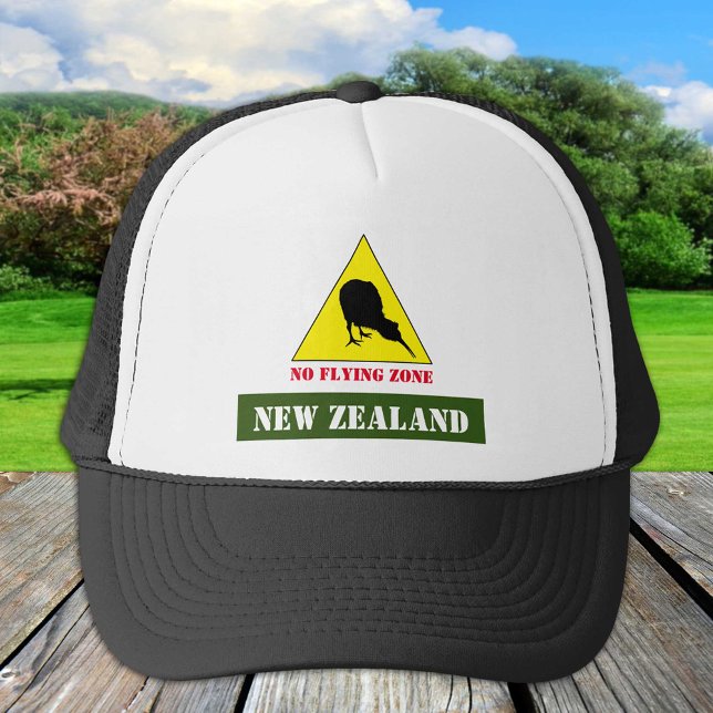 Neuseeland, Kiwi Bird & No Flying Zone /Aotearoa Truckerkappe (Von Creator hochgeladen)