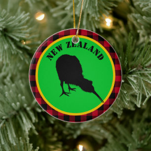 Neuseeland & Kiwi Bird, Rustikal Red Buffalo Karie Keramik Ornament