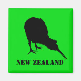 Neuseeland & Kiwi Bird Sillhouette / Aotearoa Magnet