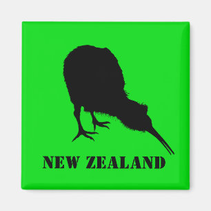 Neuseeland & Kiwi Bird Sillhouette / Aotearoa Magnet