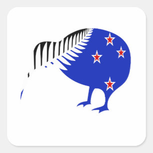 Neuseeland Kiwi Bird Sticker, Neuseeland Quadratischer Aufkleber