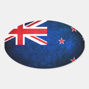 Neuseeland: Kiwi Flag Ovaler Aufkleber