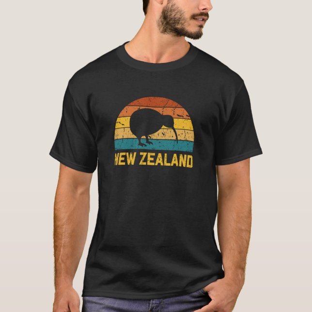 Neuseeland Kiwi Retro T-Shirt (Vorderseite)