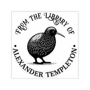 Neuseeland Kiwi Vogel Bibliotheksbuch Name Permastempel