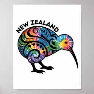 Neuseeland-Kiwi-Vogel Poster