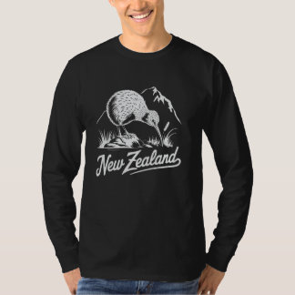 Neuseeland Kiwi Vogel Retro Natur NZ Süße Tierwelt T-Shirt
