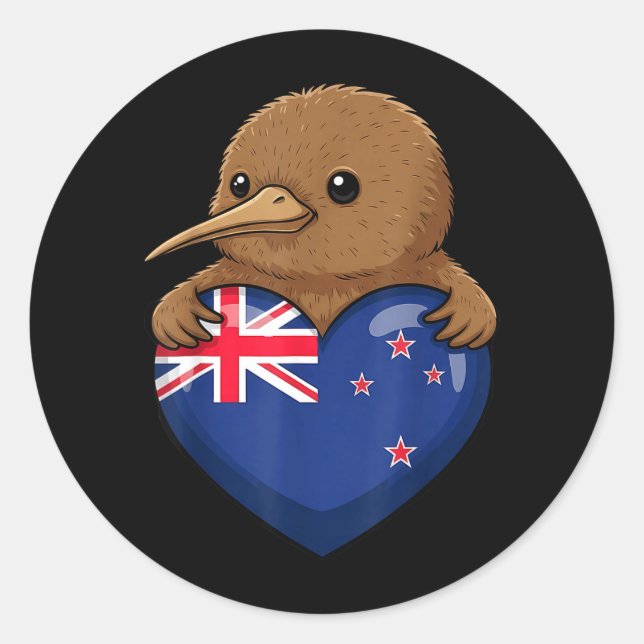 Neuseeland Kiwi Vogel Runder Aufkleber (Vorderseite)
