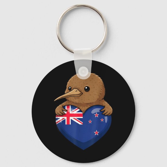 Neuseeland Kiwi Vogel Schlüsselanhänger (Vorderseite)