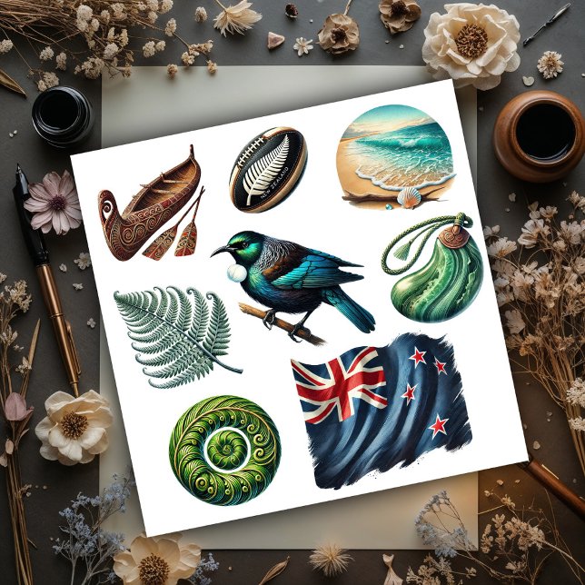 Neuseeland Kiwiana Set 1 Aufkleber (Von Creator hochgeladen)