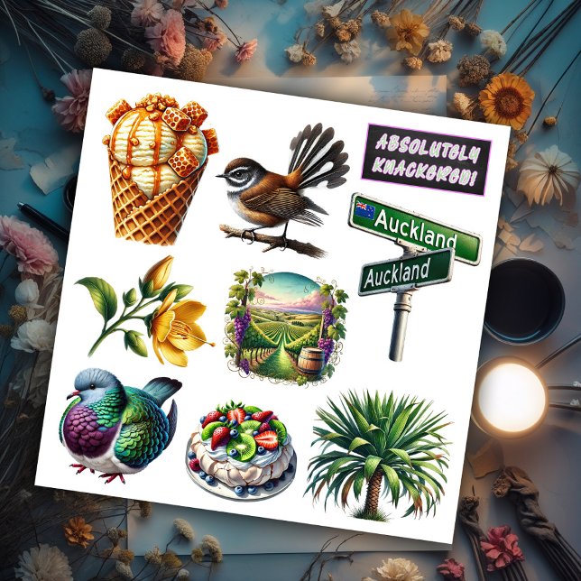 Neuseeland-Kiwiana-Set 4 Aufkleber (Von Creator hochgeladen)