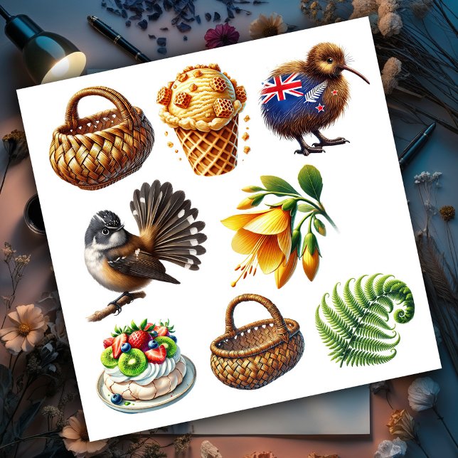 Neuseeland-Kiwiana-Set 5 Aufkleber (Von Creator hochgeladen)