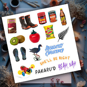 Neuseeland-Kiwiana-Set 6 Aufkleber