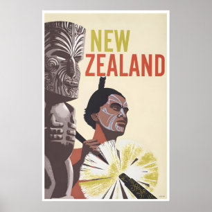 Neuseeland-Kunstdruck Vintage-Reiseposter Poster