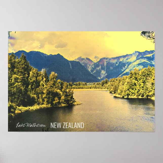 Neuseeland Lake Matheson South Island Poster (Vorne)