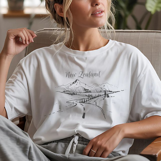 Neuseeland-Landschaftsskizze T-Shirt (Von Creator hochgeladen)