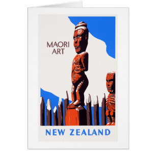 Neuseeland Maori-Kunst Vintage Poster Restauriert