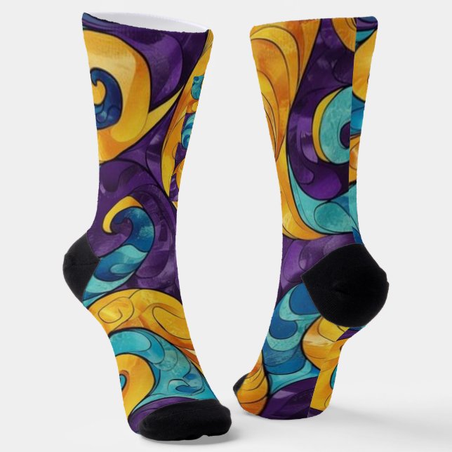 Neuseeland Māori Paua Pattern Socken (Gewinkelt)