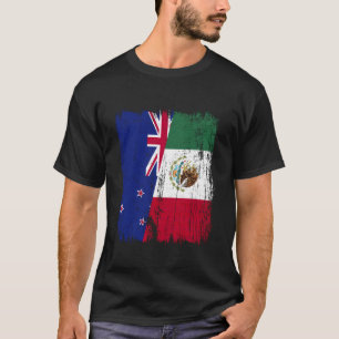Neuseeland Mexiko Halbflagge Neuseeland Mexikanisc T-Shirt